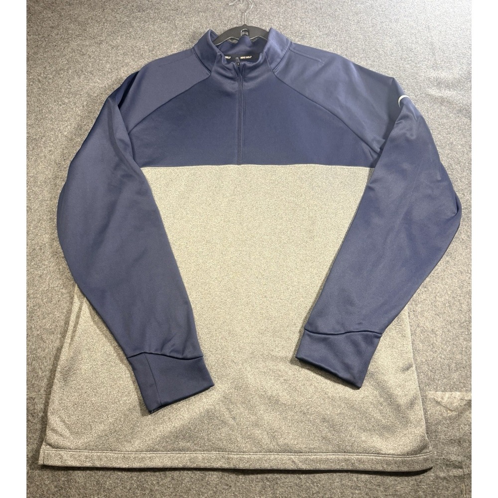Nike Golf Men's XL Quarter Zip Pullover‎ Navy Gray Long Sleeve